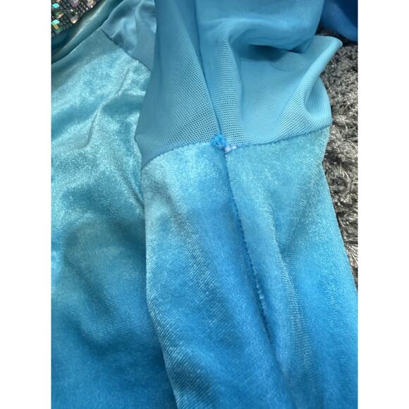 Weissman Blue Ombre Jazz Latin Dance Costume Fringe Sequin Belt Size MA - Picture 10 of 15